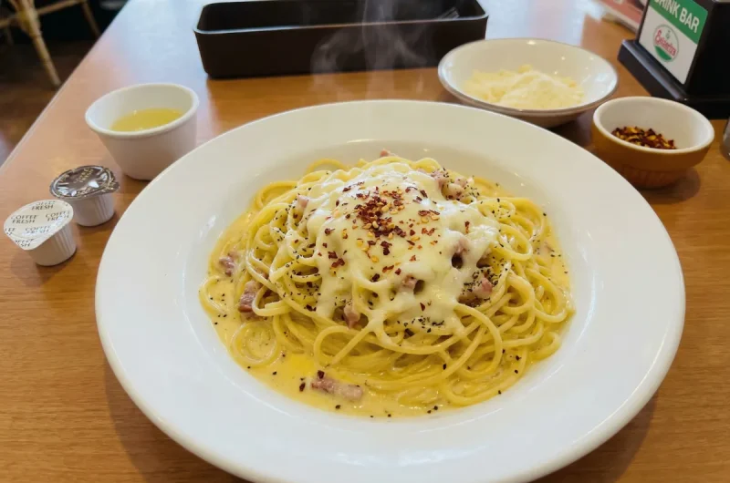 【ウワサのお客さま】サイゼリヤの超フレッシュチリレモンカルボナーラの作り方 アレンジレシピ（料理研究家リュウジさん作 7月3日）