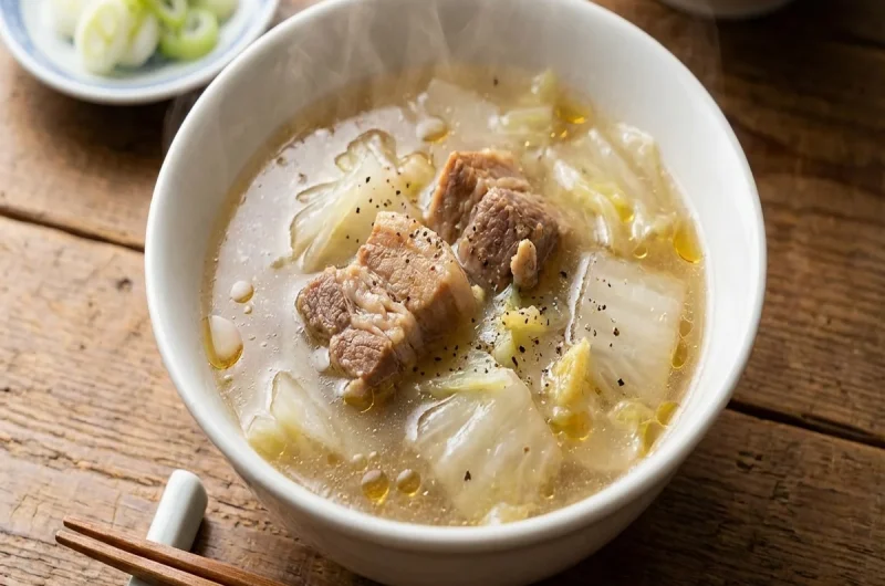 【ヒルナンデス】豚と白菜の中華スープ（出汁いらず）の作り方