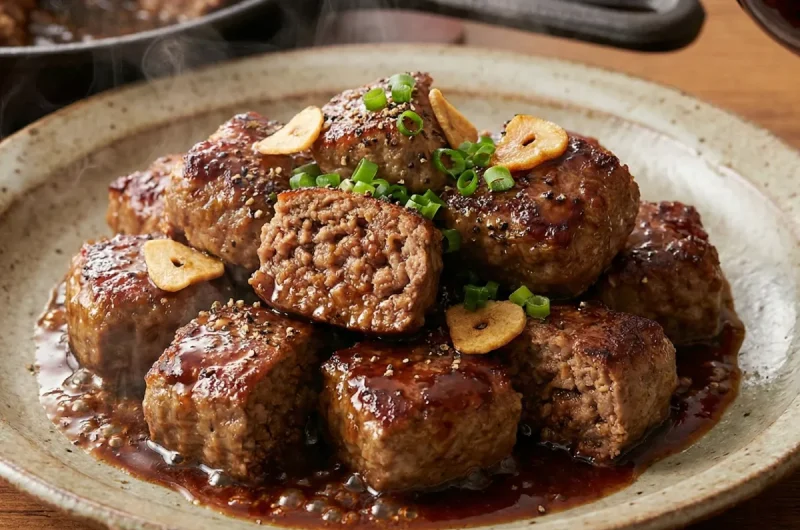 【ヒルナンデス】合いびき肉のサイコロステーキの作り方 リュウジさんフライパンレシピ（5月24日）