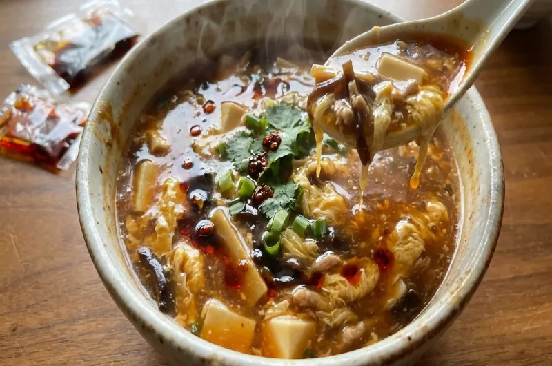 【ZIP】酸辣湯風（サンラータン風）スープ（餃子のタレ活用）の作り方 小袋調味料使い切りレシピ（5月17日）