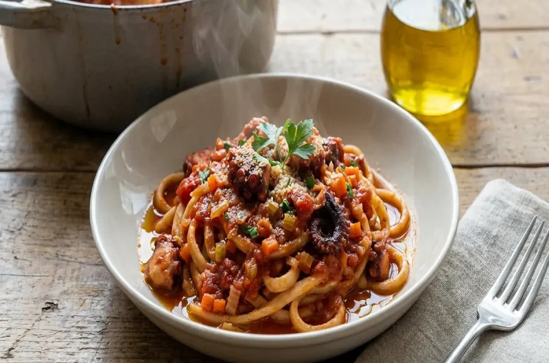 【ごはんジャパン】タコのラグーソースパスタの作り方 片岡シェフのタコレシピ（6月26日）