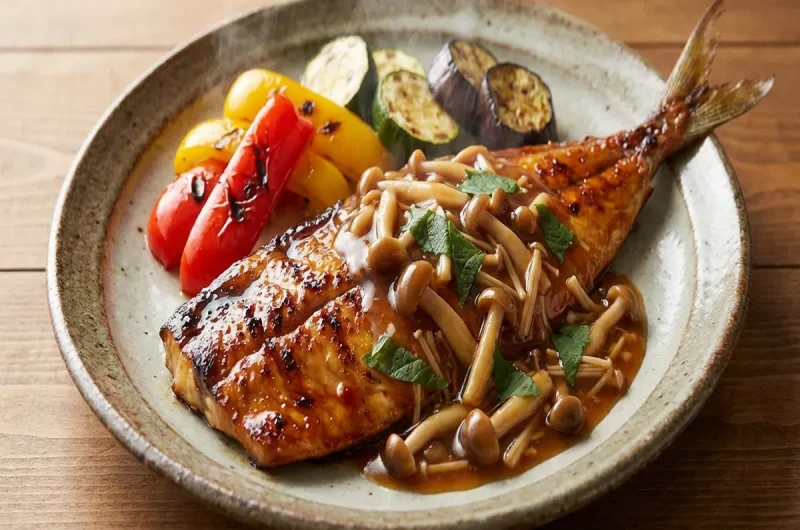 【ヒルナンデス】彩り野菜と鯵のかば焼き大葉風味のきのこあんの作り方 アジのレシピ 調理法（6月30日）