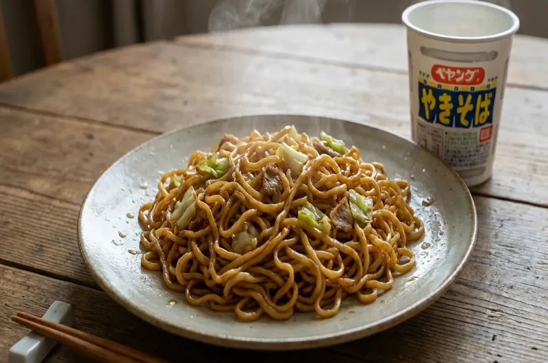 【家事ヤロウ】カップ焼きそばを生麺風にする方法 ひと手間レシピ レシピ（8月10日）