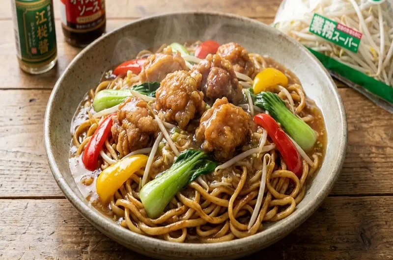 【林修のニッポンドリル】あんかけ唐揚げ焼きそばの作り方 業務田スー子さんアレンジ（9月1日）