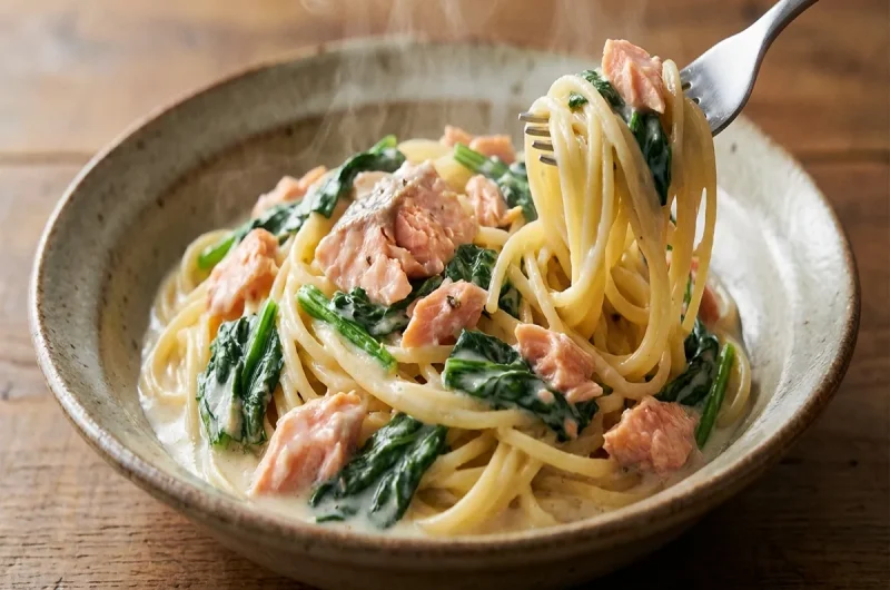 【林修のニッポンドリル】サーモンクリームパスタの作り方 業務田スー子さんアレンジ（9月1日）