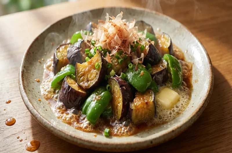 【シューイチ】秋ナスとピーマンのめんつゆバター炒めの作り方 まじっすか 湊くんレシピ