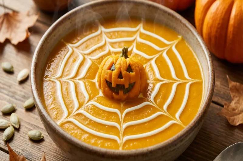 【土曜は何する】蜘蛛の巣かぼちゃスープの作り方 ハロウィンレシピ  10月16日