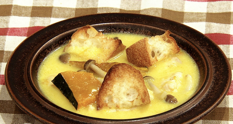 【きょうの料理】かぼちゃとパンのクリームチキンスープの作り方 有賀薫さんのスープレシピ（12月27日）