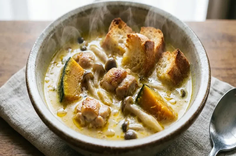 【きょうの料理】かぼちゃとパンのクリームチキンスープの作り方 有賀薫さんのスープレシピ（12月27日）