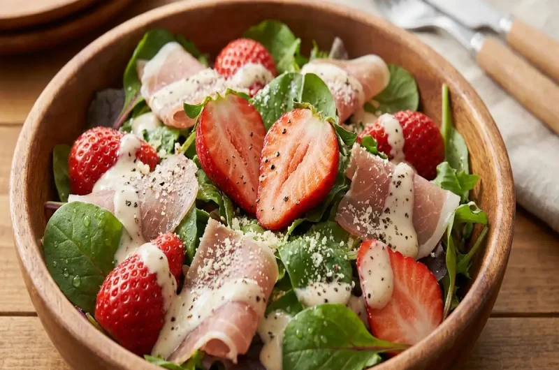 【ウワサのお客さま】いちごと生ハムのシーザードレッシングサラダの作り方ライフ時短レシピ （2022年1月7日）