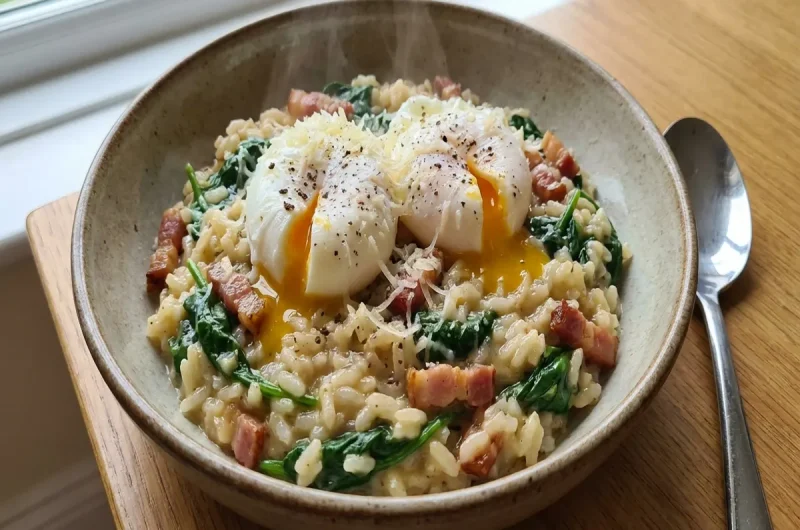 【あさイチ】落とし卵リゾット（ほうれん草とベーコン）の作り方 上田淳子さんのレシピ（2022年1月11日）
