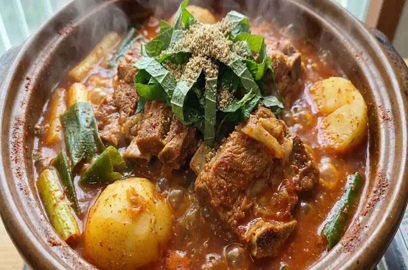 【あさイチ】じゃがいもと豚スペアリブの韓国風鍋（カムジャタン）の作り方 重信初江さんのレシピ（2022年1月12日）