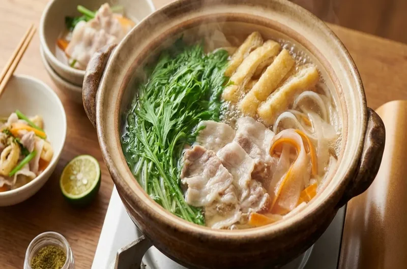 【きょうの料理】水菜と豚バラのはりはり鍋の作り方 大原千鶴さんの一人鍋レシピ（2022年1月14日）