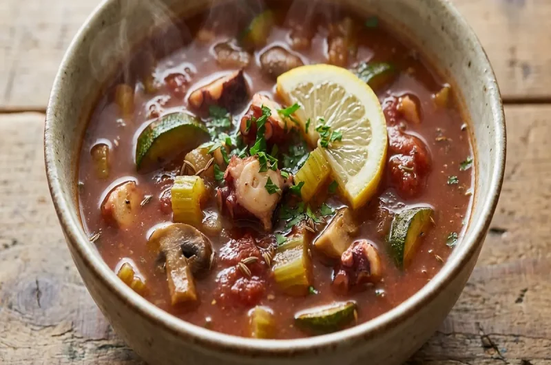 【土曜は何する】タコとズッキーニとセロリのトマトみそスープの作り方Atsushi式レンチン! MISOスープレシピ（2022年1月22日）