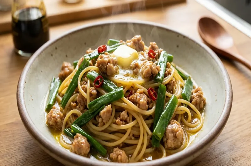 【ヒルナンデス】ねぎバターひき肉パスタの作り方 家政婦makoさんレシピ（2022年2月9日）