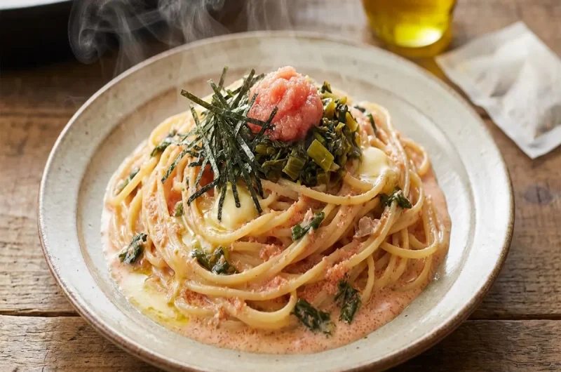 【ラヴィット】レンジで作るしっかりおだしの高菜明太子パスタの作り方出汁パックアレンジレシピ（2022年2月15日）