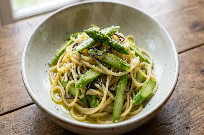 【きょうの料理】アスパラと塩昆布のパスタの作り方 栗原はるみさんのレシピ（2022年2月25日）