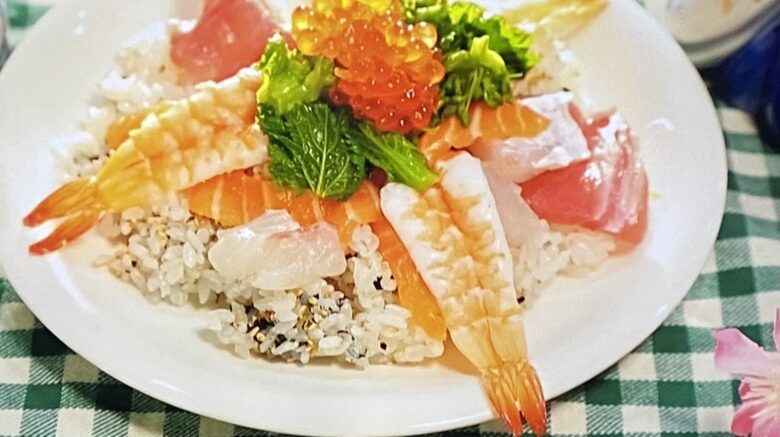 簡単酢飯の海鮮ちらし寿司