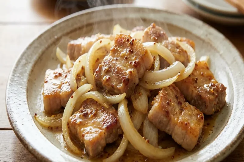 【相葉マナブ】新玉ねぎと豚肉の粒マスタード炒めの作り方 新玉ねぎレシピ（2022年4月17日）