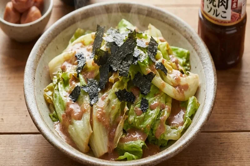 【家事ヤロウ】温レタスサラダ（焼肉のたれ＆梅ドレッシング）の作り方 和田明日香さんレシピ（2022年4月19日）