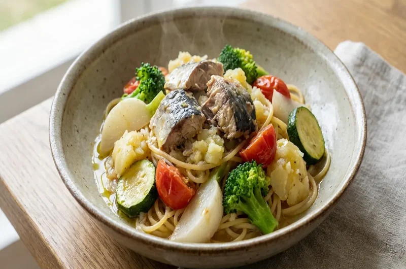 【ヒルナンデス】サバ缶と季節野菜のパスタの作り方 日高良実シェフのレシピ（2022年4月25日）