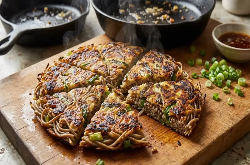 【ソレダメ】冷凍そばのネギそばチヂミの作り方 業務田スー子さん業務スーパーアレンジレシピ（2022年4月27日）