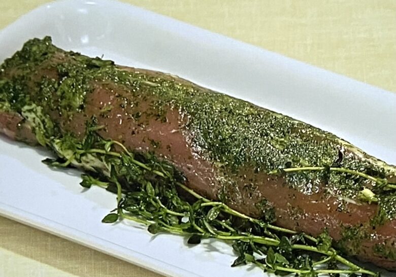 きょうの料理 豚ヒレのハーブ漬けのレシピ 栗原心平さんの豚かたまり肉料理