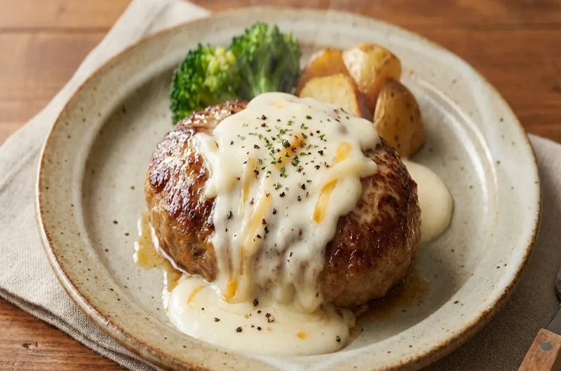 【ポップアップ】レンジでチーズハンバーグ（フォルマッジョハンバーグ）の作り方リュウジさんのレシピポップUP（2022年6月3日）