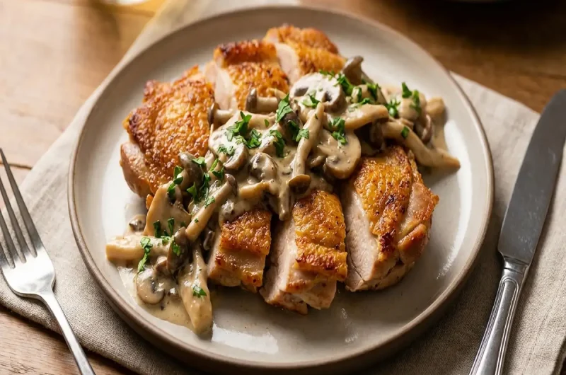 【ヒルナンデス】パリパリチキンのキノコソースのレシピ 梅沢富美男さん肉料理（2022年8月29日）