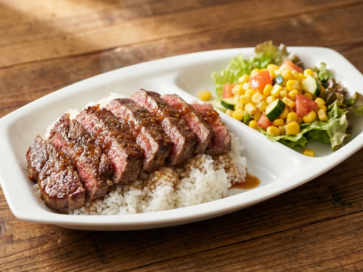 【せっかくグルメ】静岡県沼津市ステーキ丼 アーレスコート店舗情報(2022年8月28日) 7 ステーキプレート