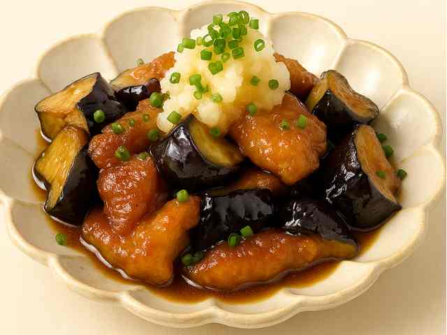 鶏むね肉とナスのおろしだれ