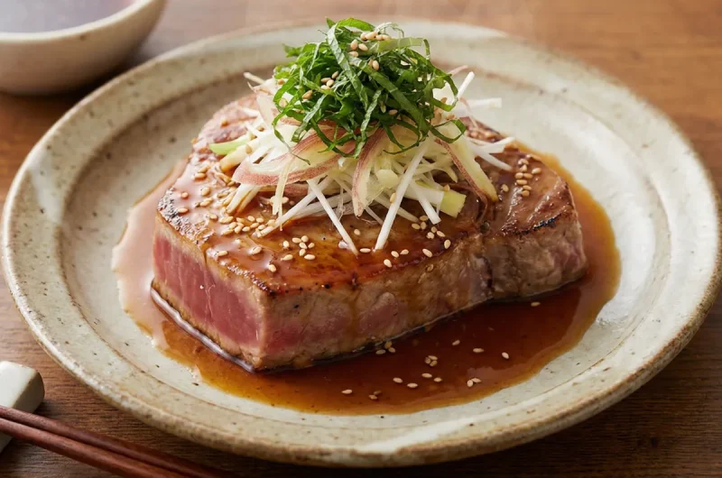 【ヒルナンデス】薬味マグロのステーキ（マグロの照り焼き薬味のせ）のレシピ 速水もこみちさんの料理（2022年9月13日）