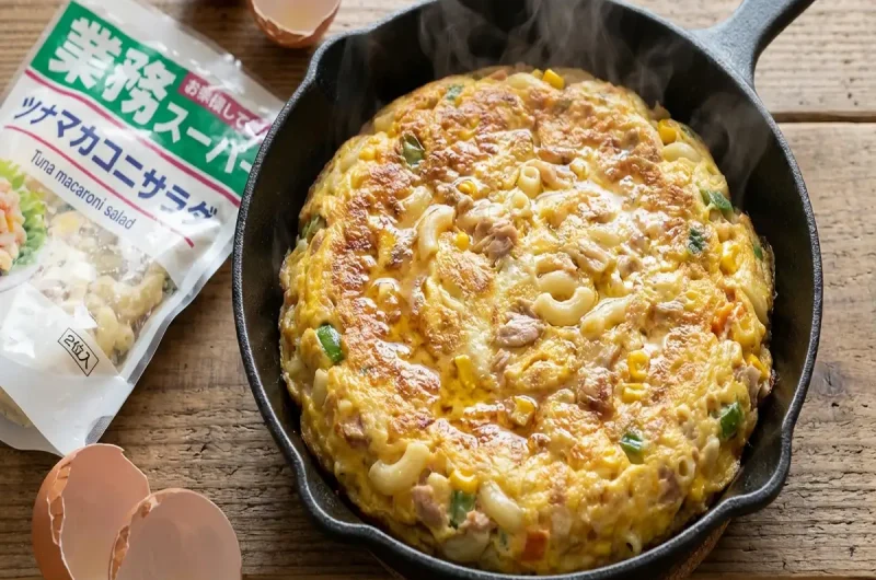 【ウワサのお客さま】スパニッシュオムレツのレシピ 業務スーパーツナマカロニサラダアレンジ（2022年9月9日）