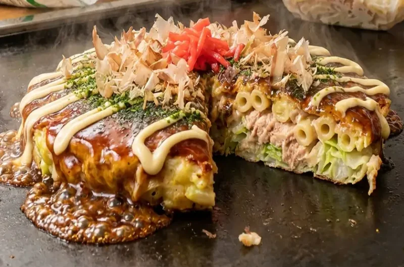 【ウワサのお客さま】ツナマカロニお好み焼きのレシピ 業務スーパーアレンジ（2022年9月9日）
