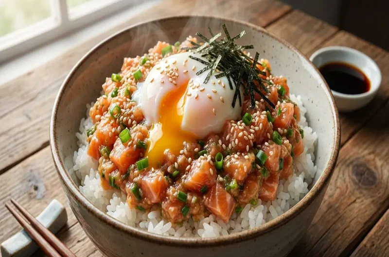 【ソレダメ】サーモンのなめろう温玉丼のレシピ 笠原将弘さん100円グッズ活用（2022年9月21日）