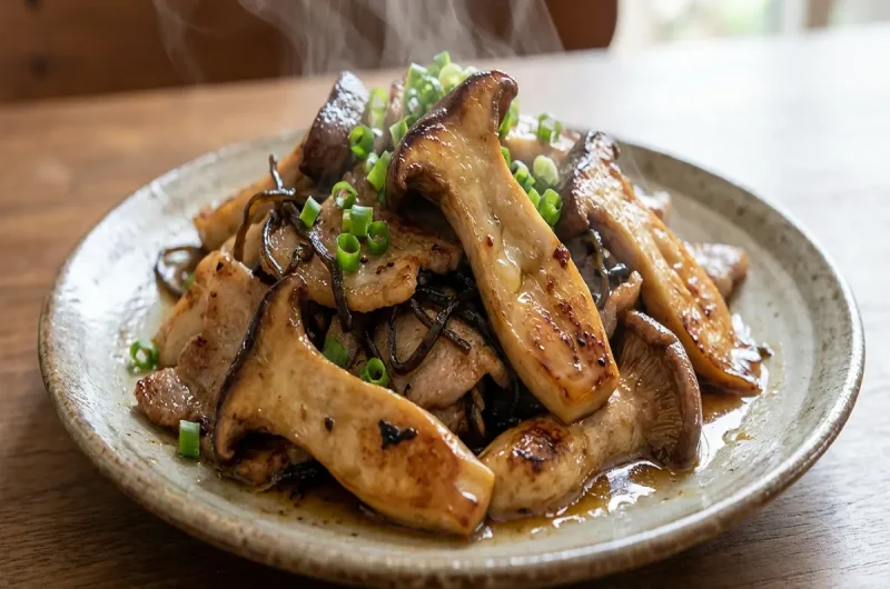 【青空レストラン】なめこと豚肉の塩昆布炒めのレシピ キングなめこ（2022年9月24日）