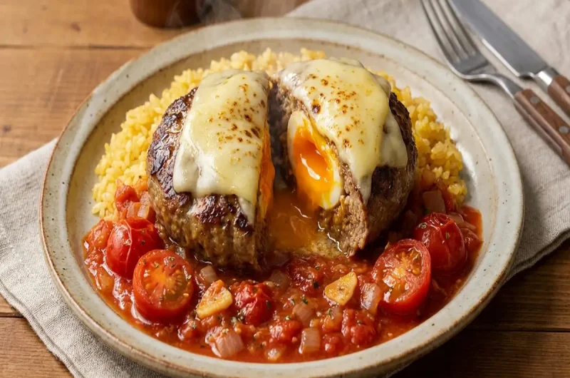 【きょうの料理】ハンバーグデラックス～チーズスコッチエッグトマトソース和知徹さんのレシピ作り方（2022年10月18日）