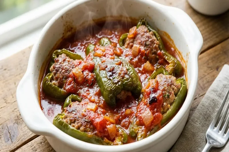 【ヒルナンデス】ピーマンの肉詰めトマト煮込みのレシピ 若菜まりえさんの作り置きレシピで激安女子会（2022年10月20日）