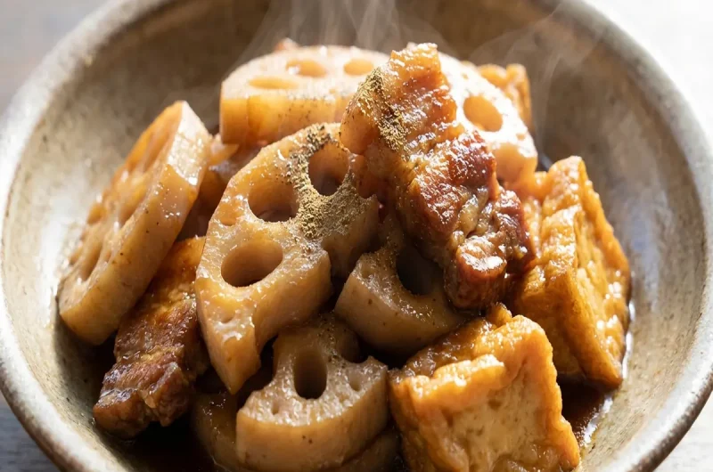 【平野レミの早わざレシピ】れんこんと豚のチン重ねのレシピ 2022年秋