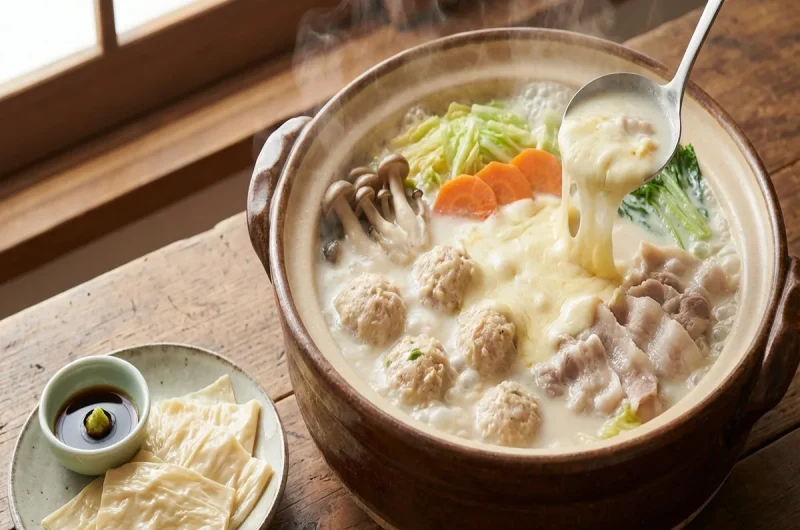 【サタプラ】湯葉＆豆乳シチュー鍋（豆乳・モッツァレラチーズ）のレシピ 鍋意外なかけ合わせランキングBEST5！稲垣飛鳥さん