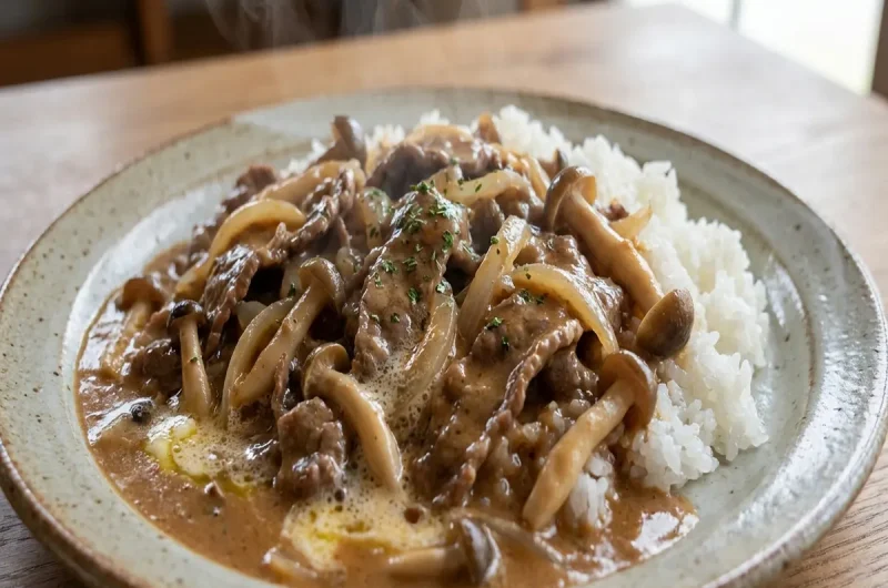 【ポップアップ】ビーフストロガノフのレシピ！にじままのテキパキッチン（2022年12月15日）