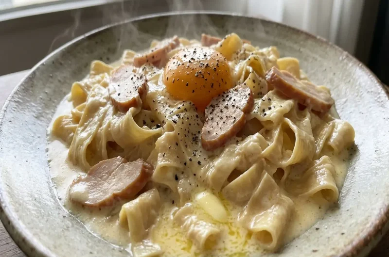 【ウワサのお客さま】豆腐皮カルボナーラ（トウフピー）のレシピ 業務スーパーダイエット先生松田リエさん（2023年1月6日）