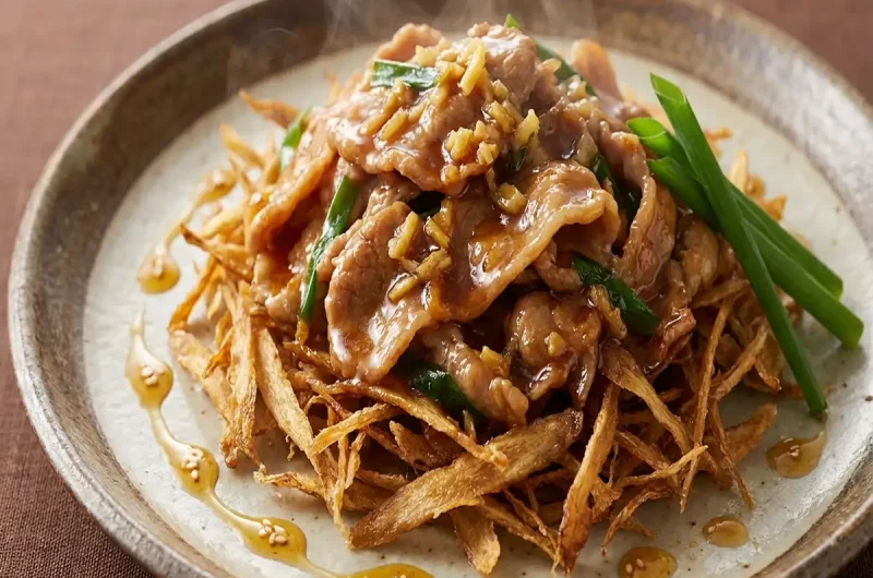 【相葉マナブ】ごぼうと細切り肉の炒めのレシピ！ごぼうの名店ピカイチレシピ