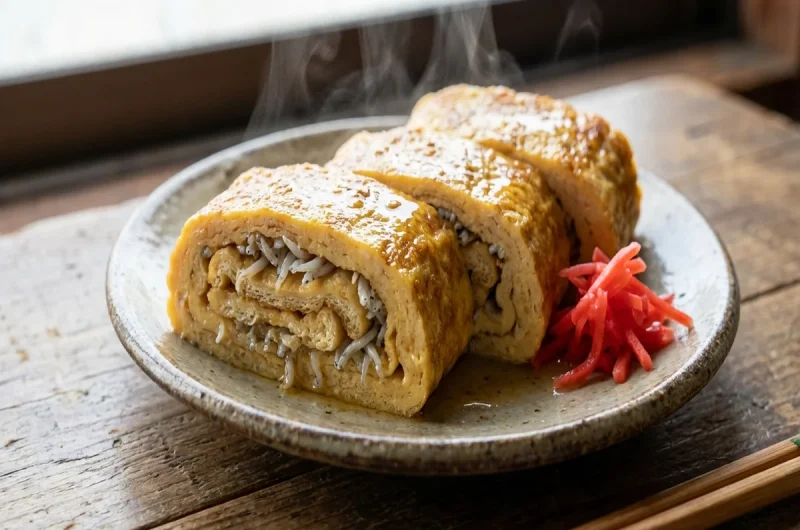 【ウワサのお客さま】油揚げとしらすのだし巻き卵 レジェンド寮母村野明子さんのレシピ