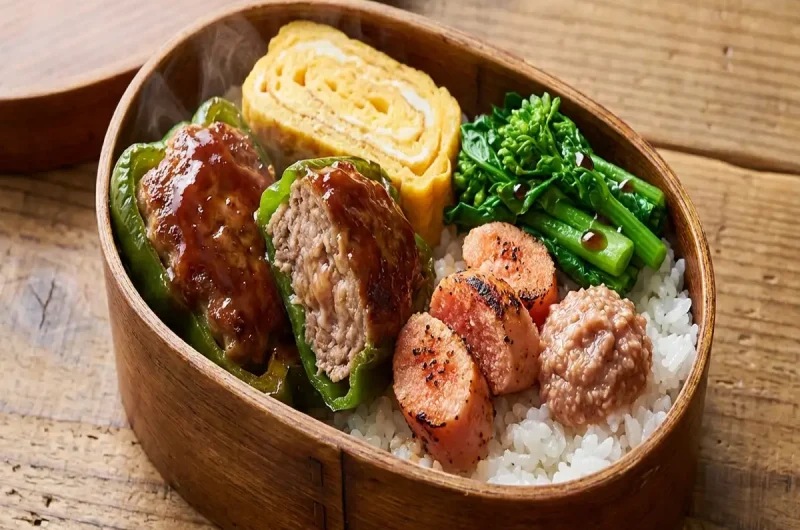 【きょうの料理】肉詰めピーマン弁当のレシピ 山脇りこさんお弁当