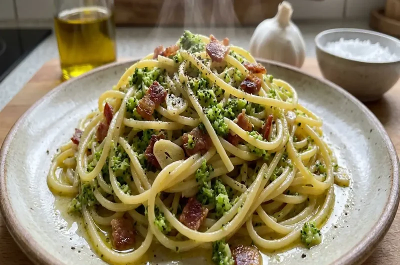 【家事ヤロウ】ブロッコリーとベーコンのパスタのレシピ スリーコインズ（3COINS）