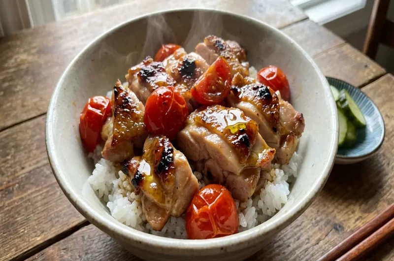 【家事ヤロウ】焼き鳥トマト丼のレシピ バロンママ業務スーパー激安100円丼