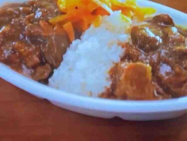 【帰れマンデー】あいがけカレー(牛すじ・ホルモン)の牛串工房 備前岡山京橋朝市の行列グルメ情報2025年6月16日 6 aigakecurrygyukusi