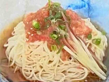 【ヒルナンデス】冷凍トマトそうめんのレシピ そうめんアレンジ 南野陽子さん2025年6月30日 6 tomatosomen0630